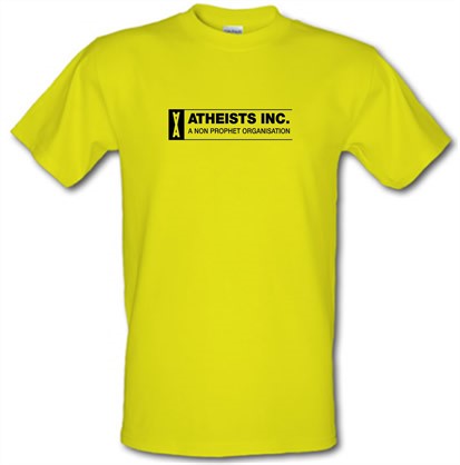atheists inc: a non=prophet organisation yellow t-shirt