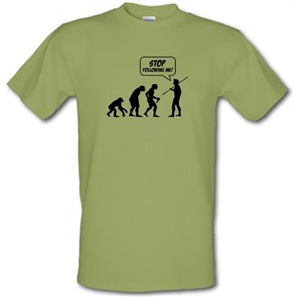 stop following me evolution parody t shirt