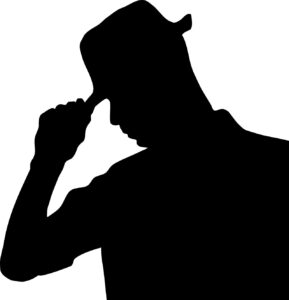 man tipping hat silhouette