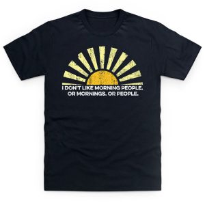 funny slogan t-shirt i don't like morning people