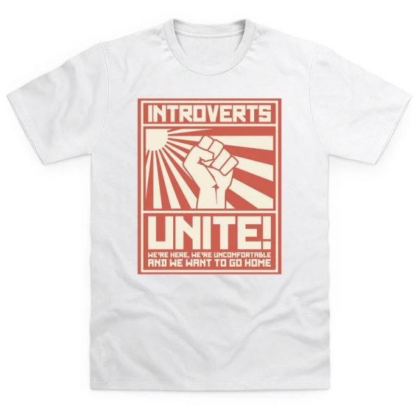 funny slogan t-shirt introverts unite