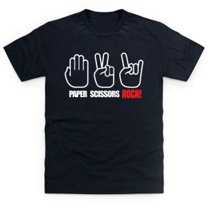 funny slogan t-shirt paper scissors rock