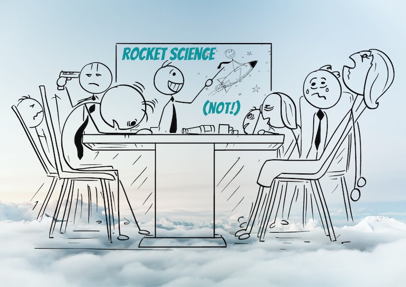 idiom it's not rocket science stickman teacher and frustrated students