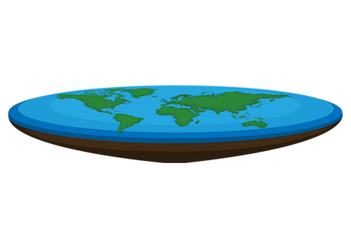 drawing of earth as flat as a pancake