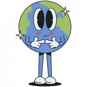 planet earth cartoon man