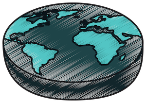 flat earth disc illustration