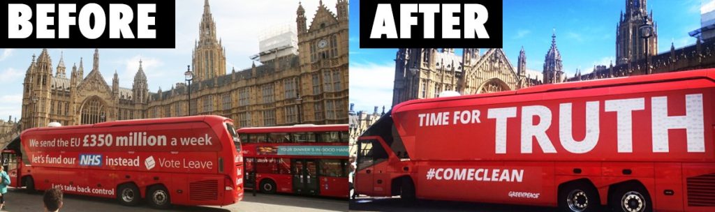 Greenpeace Brexit bus