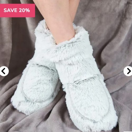 Cosy Microwaveable Slipper Boots - Grey